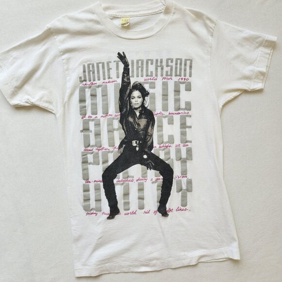 Screen Stars Tops - RARE Janet Jackson Rhythm Nation 1990 World Tour Vintage Tee Screen Stars Band